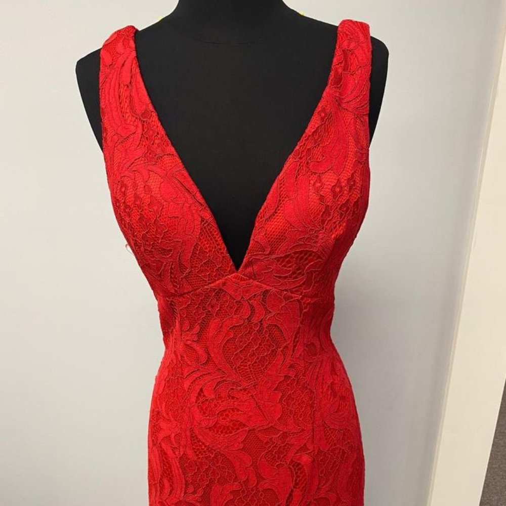 Red lace mermaid prom/pageant dress